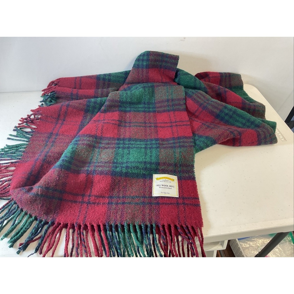 VTg James Pringle Weavers Blanket 50x60‎ Scotland Tartan Plaid All Wool Rug